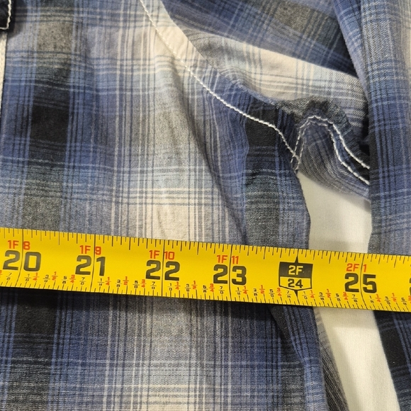 American Rag Men's XXL Long Sleeve Button Down Plaid Shirt - Blue and White - Picture 6 of 15